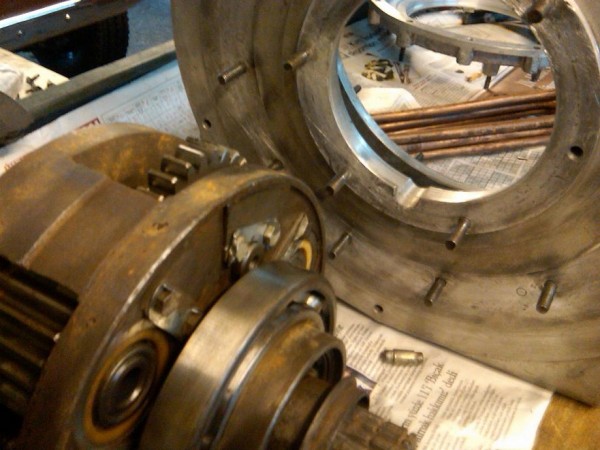 Original Reverse reduction gearbox: Planetary, disassembled.
